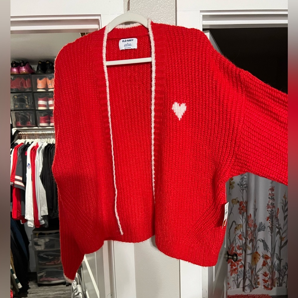 NWT - red cardigan with heart